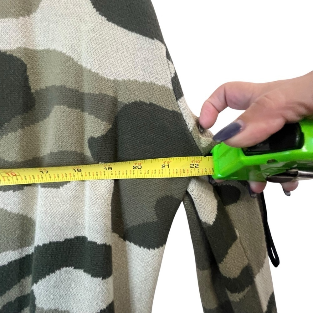Maeve by Anthropologie Kieran Camo Open Front Long Knit Cardigan Sweater Coat XS - Picture 7 of 16
